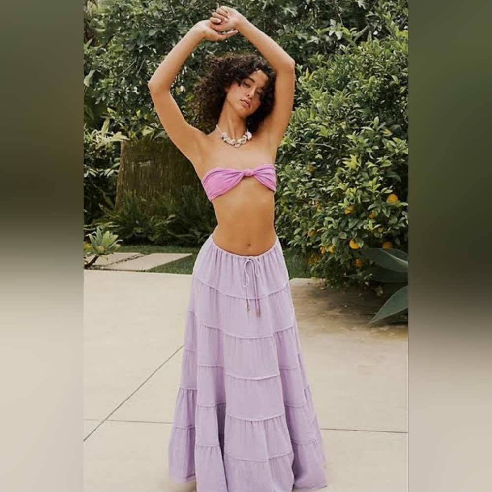 Free People Simple Smitten Maxi Skirt in Lavender L (NWT)